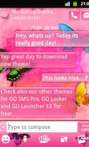 Nice thème rose GO SMS Pro 2