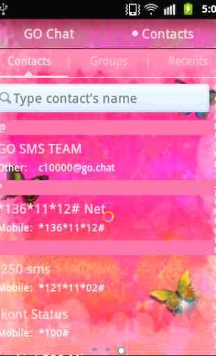 Nice thème rose GO SMS Pro 4