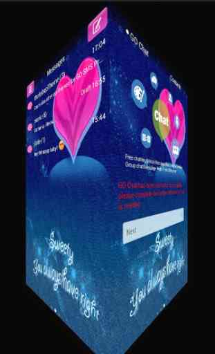GO SMS Pro Theme Rose Bleu 3