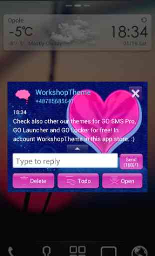 GO SMS Pro Theme Rose Bleu 4