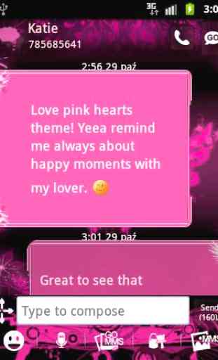 Pink Heart Theme GO SMS Pro 2