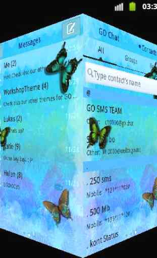 Papillon bleu Thème GO SMS 3