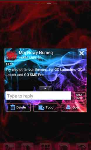 Fumée de couleur Theme GO SMS 3