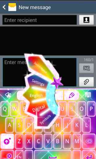 Keyboard Color Glitter Theme 3