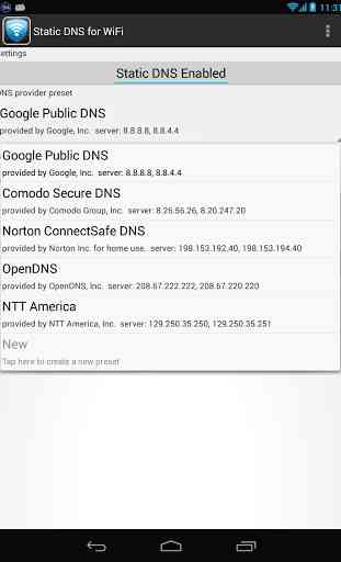 Static DNS for WiFi 4