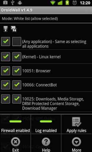 DroidWall - Android Firewall 1