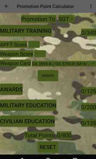 Army Promotion Calculator Pro 3