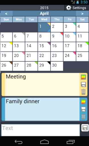 calendrier avec couleurs 1