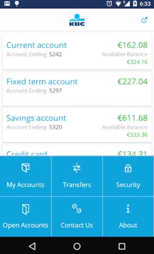 KBC Ireland Mobile Banking 4