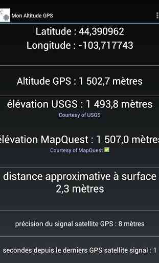Mon GPS Altitude et élévation 2