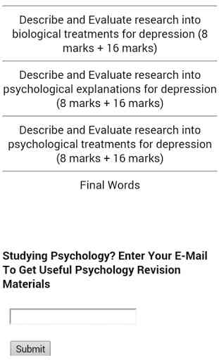 AQA Psychology Depression Free 3