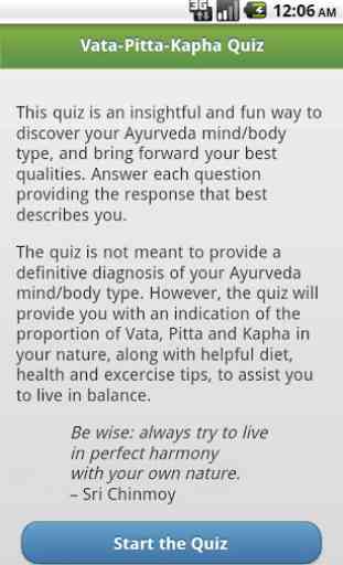 Ayurveda Vata-Pitta-Kapha Quiz 1