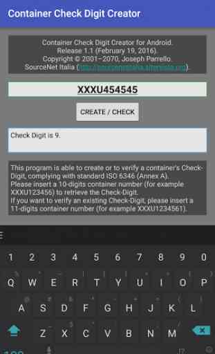 Container Check Digit Creator 2