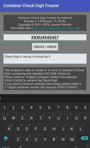 Container Check Digit Creator 3