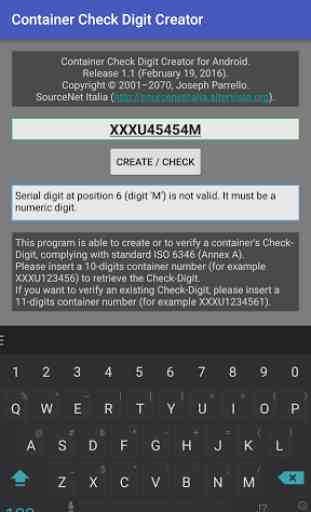 Container Check Digit Creator 4