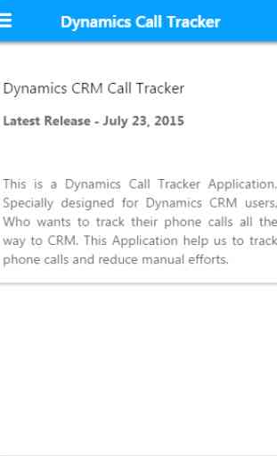 Dynamics CRM Call Tracker 1