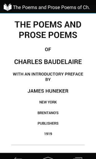Poems of Charles Baudelaire 1