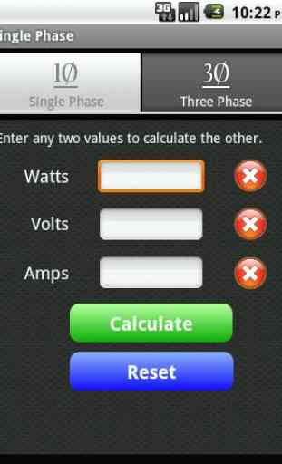 Watts Amps Volts Calculator 3