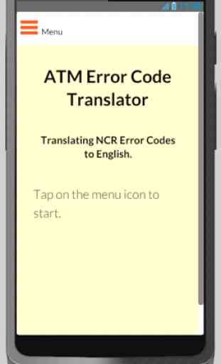 ATM Error Code Translator- NCR 1