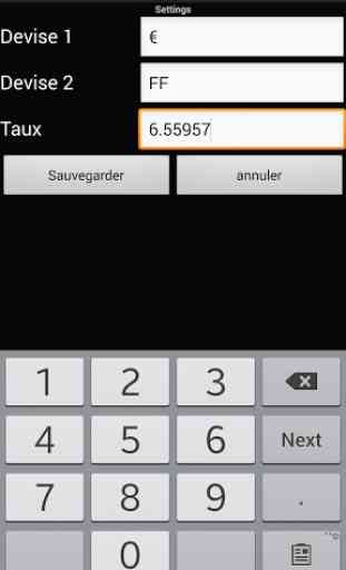 Calculatrice Euros/Francs 4