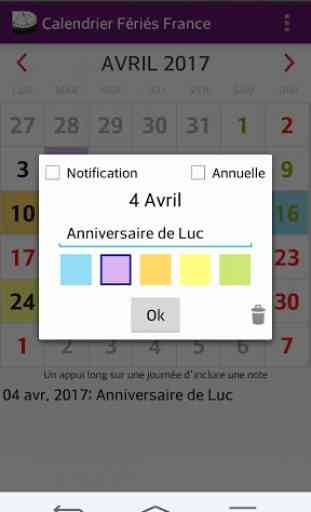 Calendrier 2017 France 2