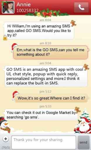 GO SMS Pro Christmas Theme 1