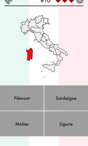 Les régions d'Italie - Quiz 1
