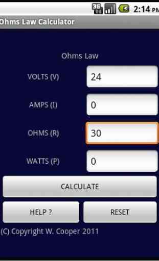OHM'S LAW CALCULATOR 1