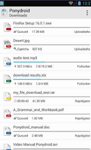 Ponydroid Download Manager 1