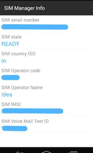 SIM détails de carte directeur 1
