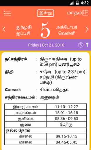 Subam Tamil Calendar 2