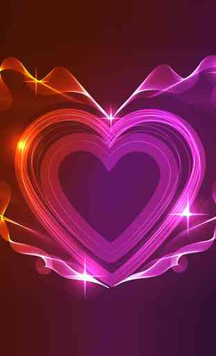 Coeur Neon Fond D'écran Animé 2