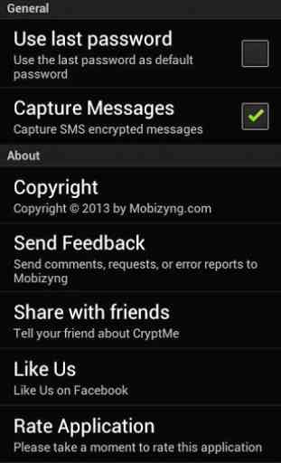 CryptMe (envoyer sms crypté) 4