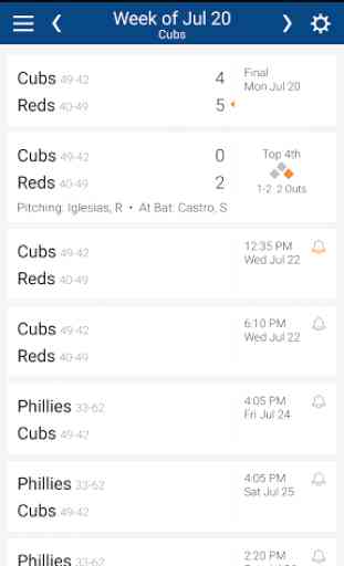 Baseball Schedule for Cubs 1