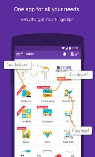 Tapzo: Cabs, Food, Recharge 1