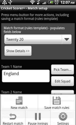 Cricket Scorer+ for Android 2