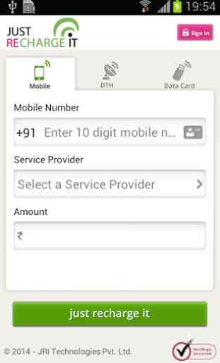 Mobile, DTH, Datacard Recharge 1