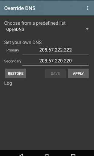 Override DNS (a DNS changer) 2