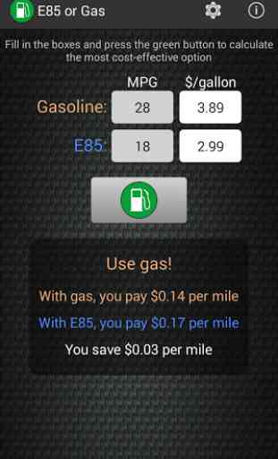 E85 or Gas 1