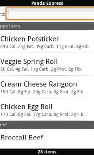 Fast Food Calorie Counter 2