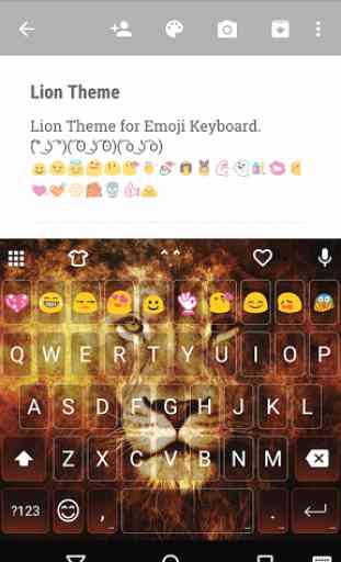 Wild Lion Emoji Keyboard Theme 1