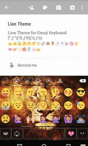 Wild Lion Emoji Keyboard Theme 2