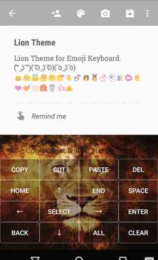 Wild Lion Emoji Keyboard Theme 3