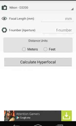 HyperFocal Distance Calculator 1