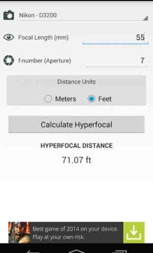 HyperFocal Distance Calculator 4