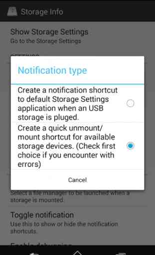 Shortcut for Storage Settings 2