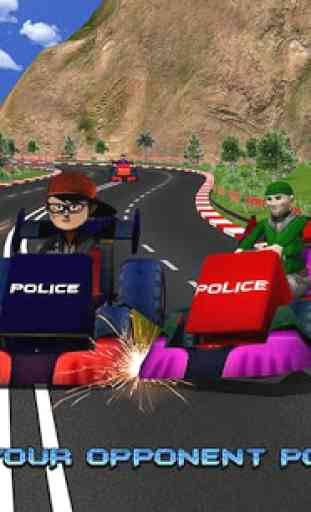 enfants police voiture course 1