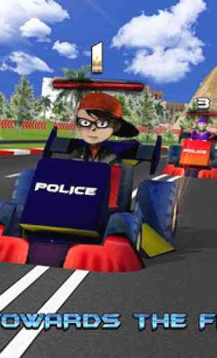 enfants police voiture course 4