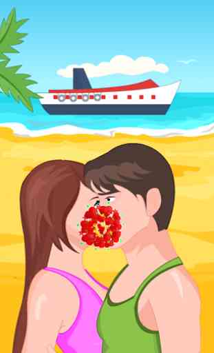 Kissing Game-Beach Couple Fun 2