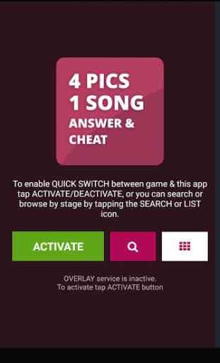 Cheat & Answers 4 Pics 1 Song 1